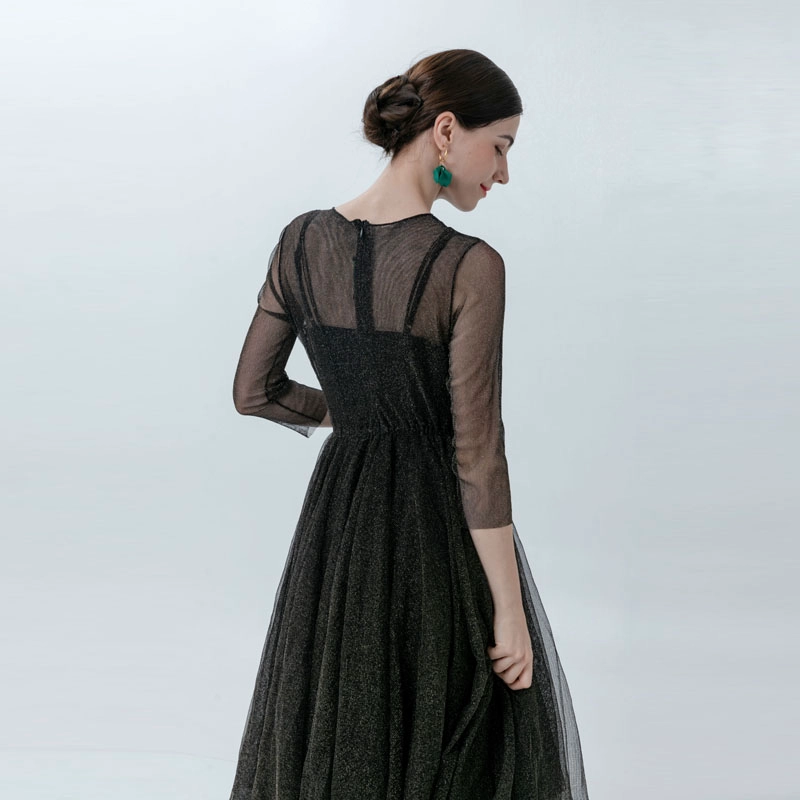 Ladies Midi Tulle Evening Dress