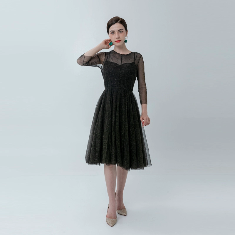 Ladies Midi Tulle Evening Dress