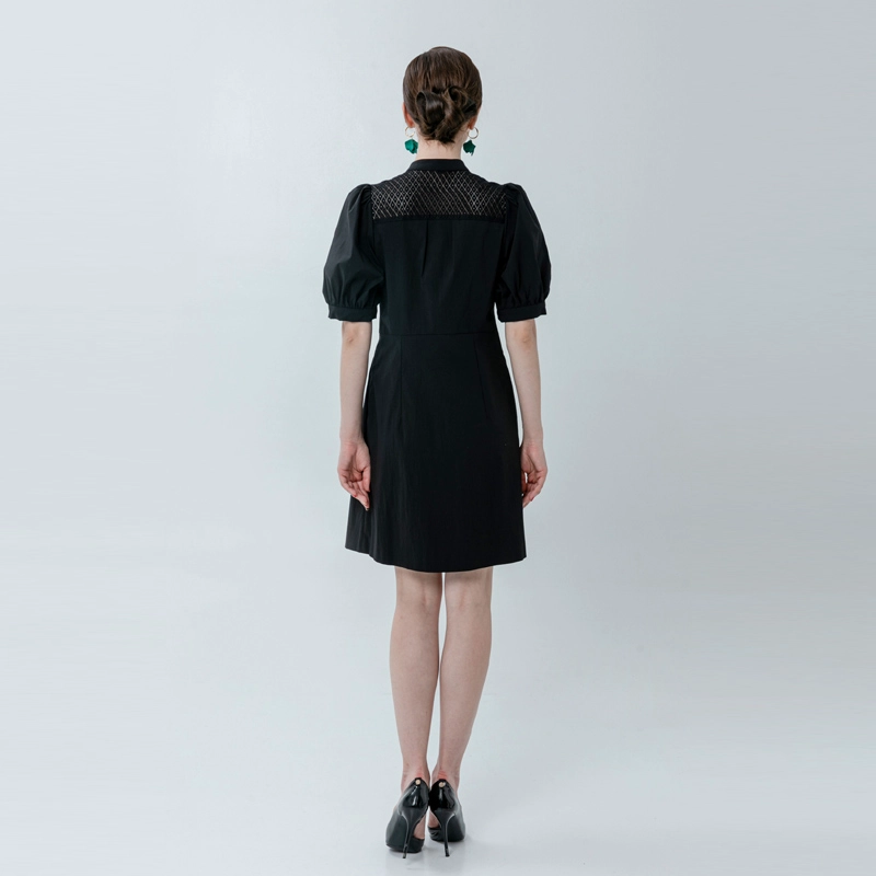 Mini robe chemise pour femme bordée de ruban