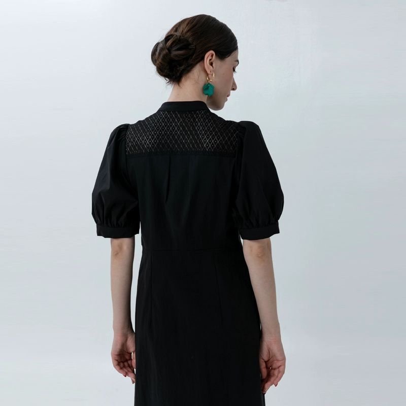 Mini robe chemise pour femme bordée de ruban