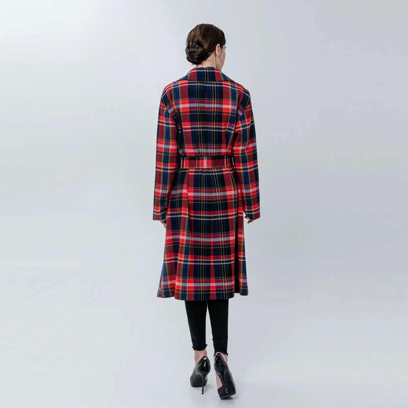 Trench da donna a quadri con cintura