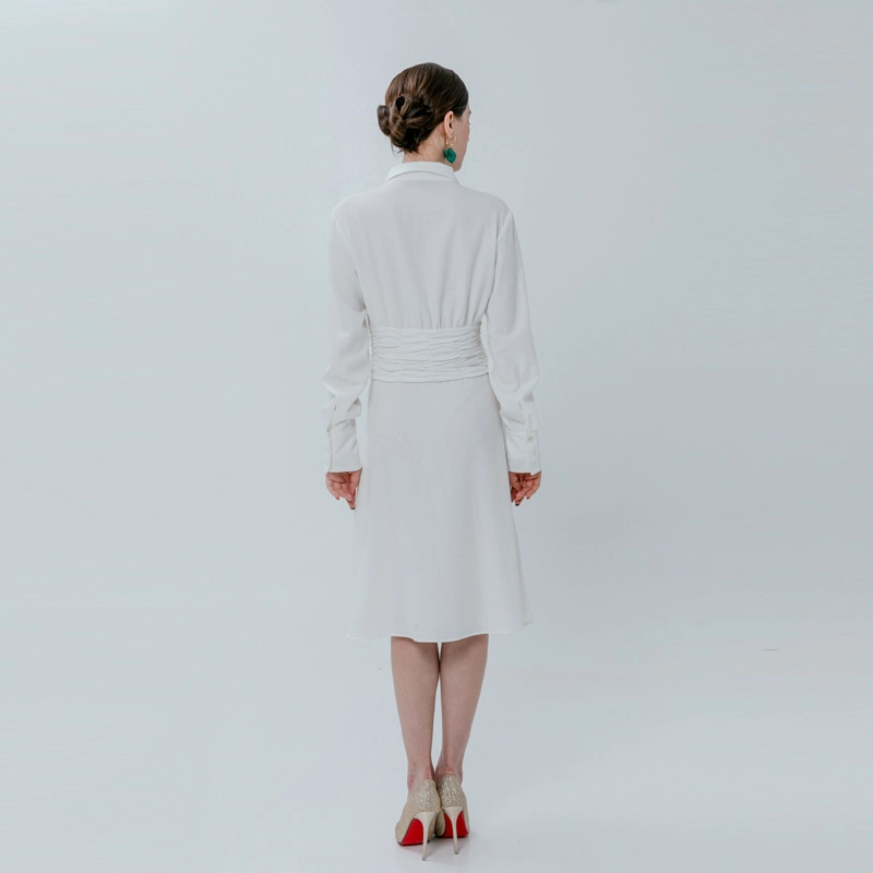 Dames overhemdjurk met smokende taille