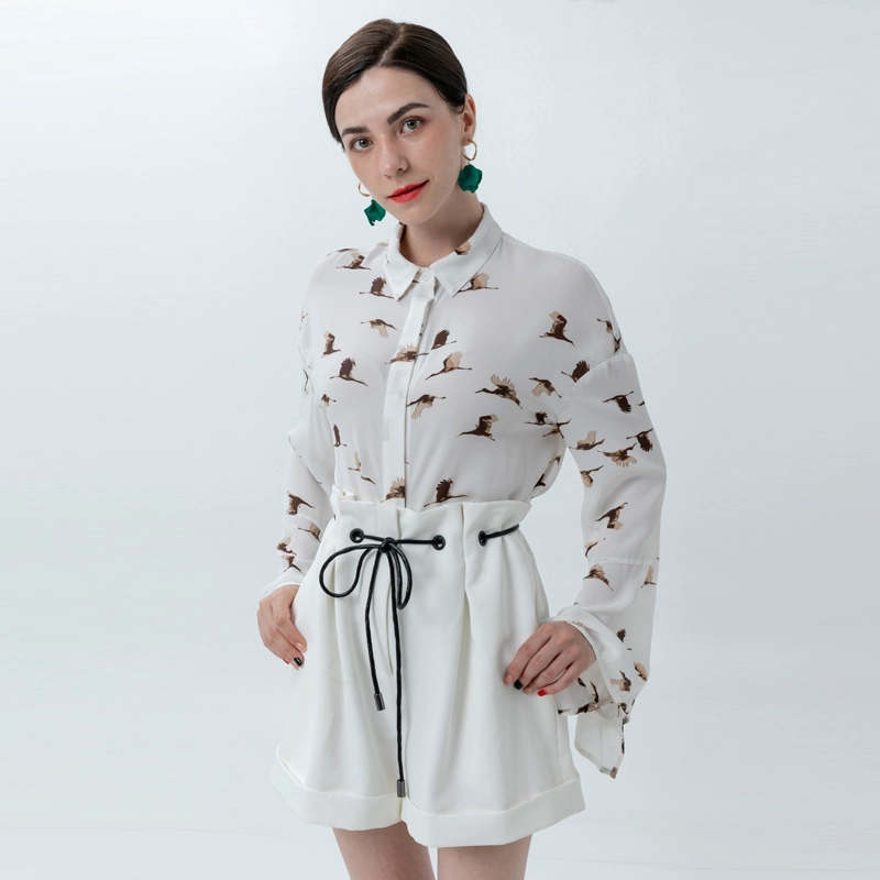 Ladies Wide Leg Shorts With Drawstring