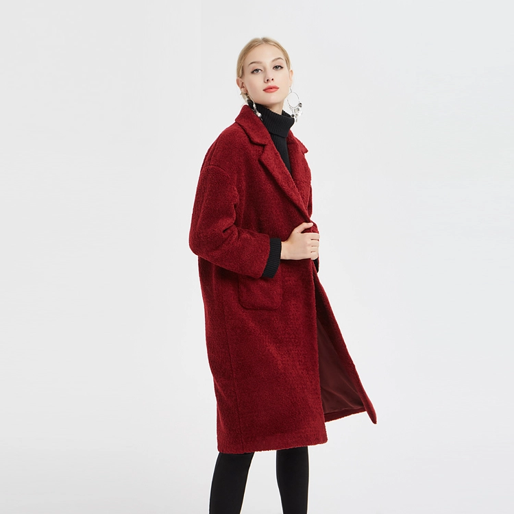 Damen Wollmantel mit Taschen