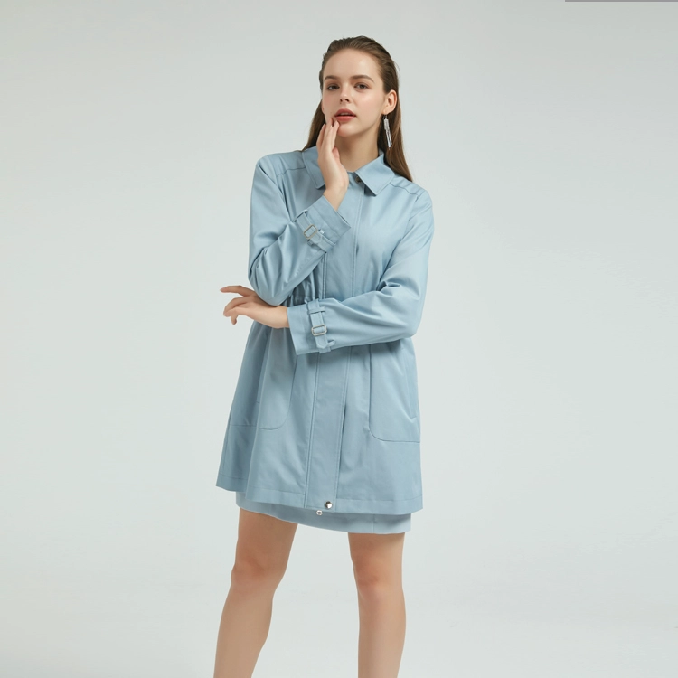 China Women Casual Blue Coat China Factory manufacturer