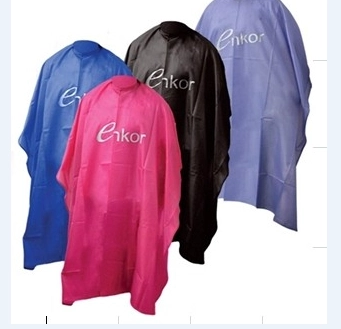 Black PVC Waterproof Shampoo Cape with Snap Closure