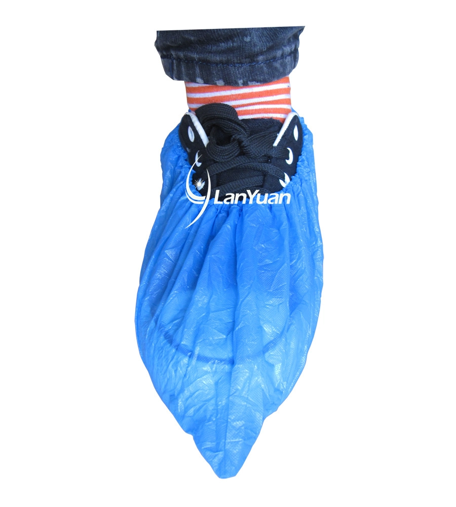 Blue Waterproof Disposable PE Shoe Cover