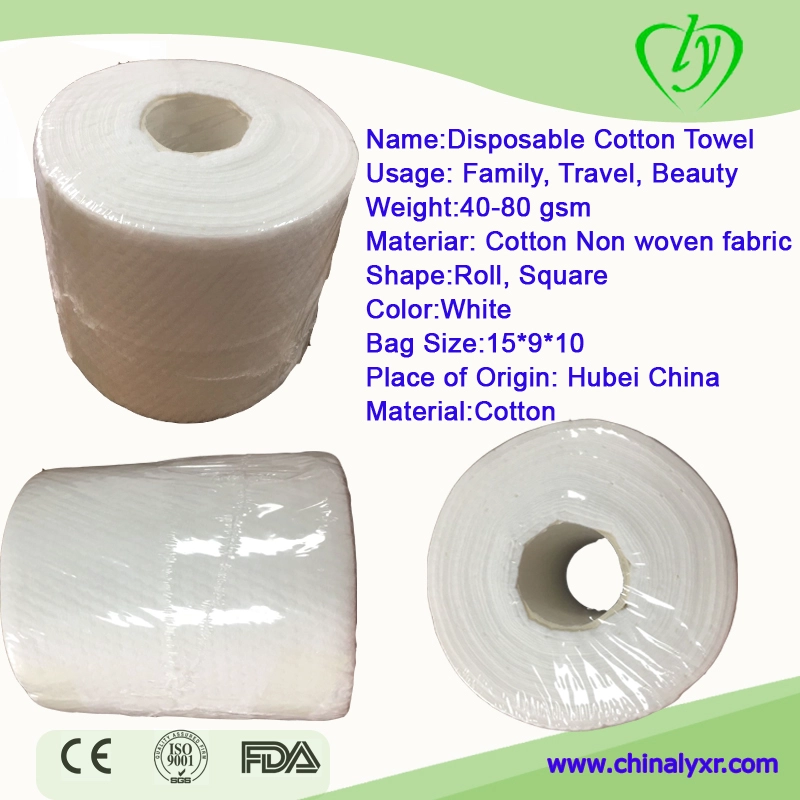 Serviette en coton jetable jetable non tissé doux, sèche et humide Serviette en coton jetable