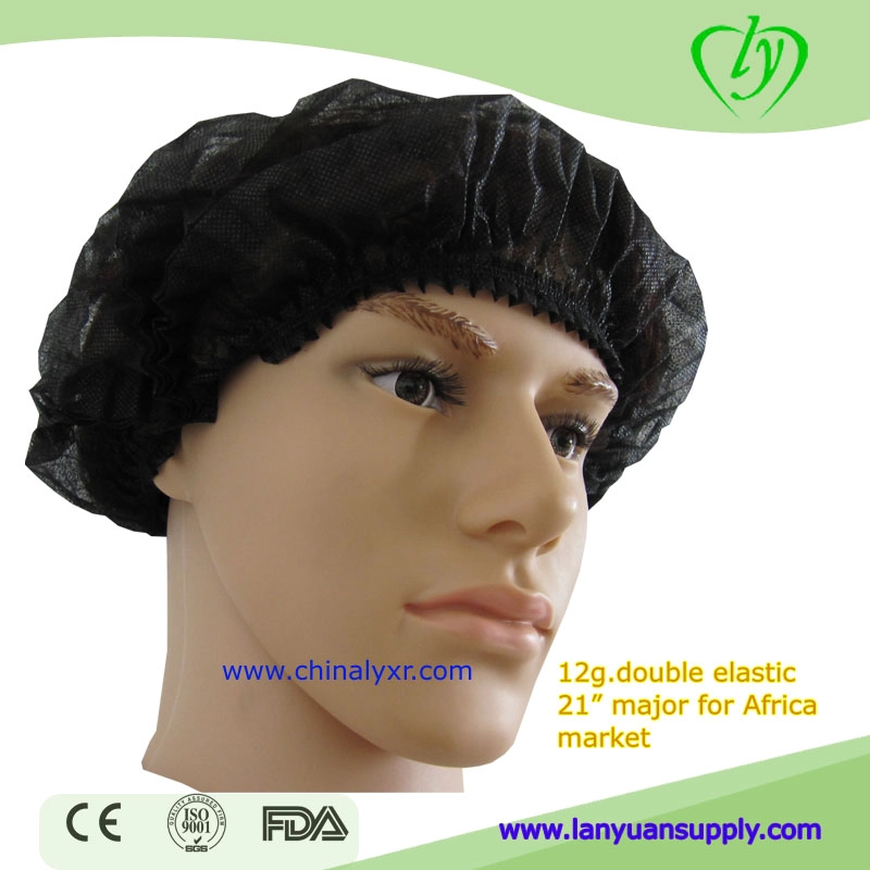 Disposable Nurse Cap Pleated Black