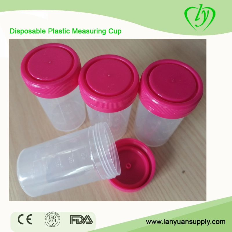 Disposable plastic urine cup