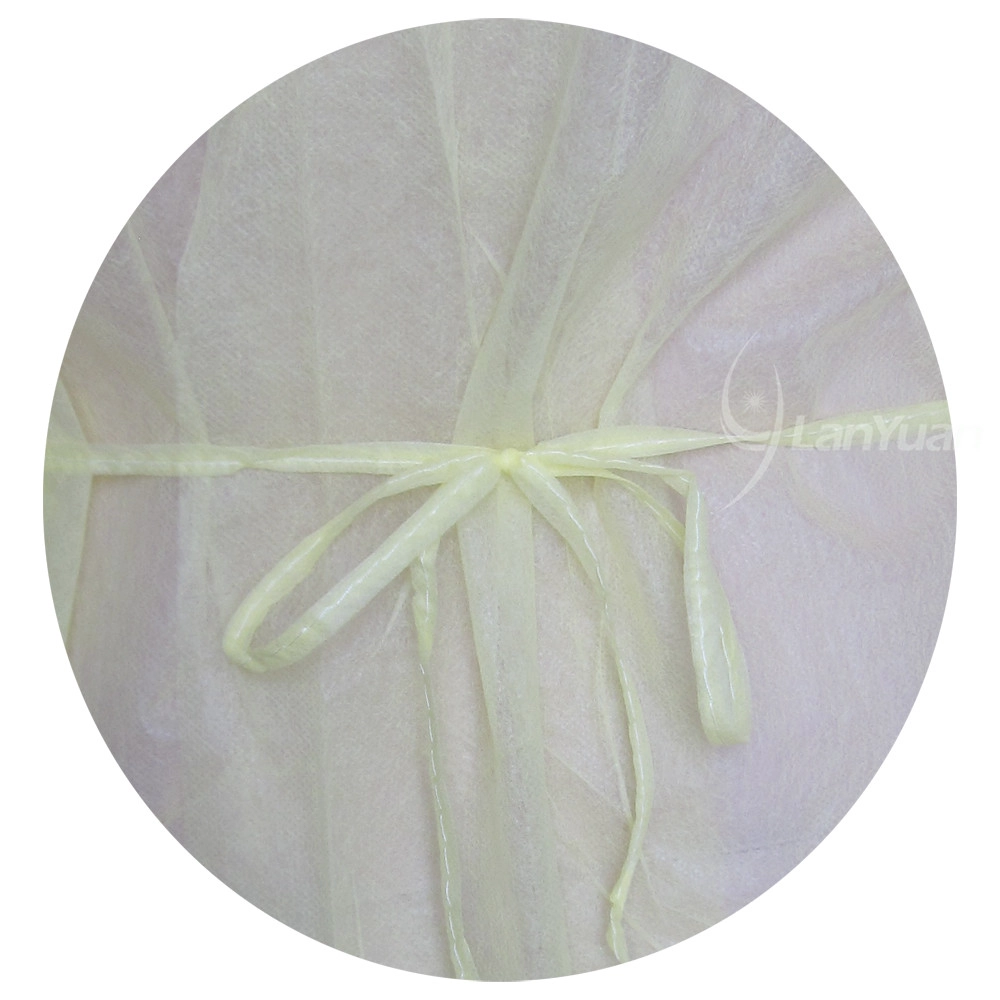 Disposable pp+pe Isolation Gown Yellow Color With Elastic Cuffs
