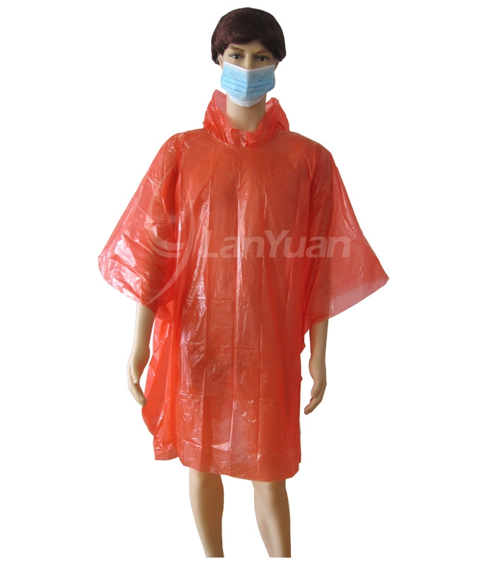Emergency Disposable Red Rain Poncho with Hood - COPY - 29jpdj