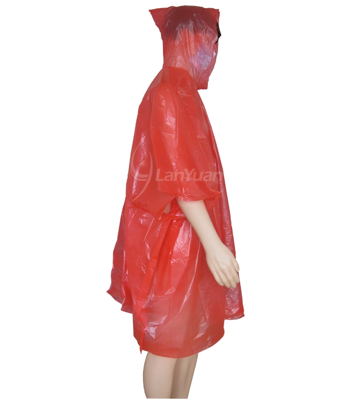 Emergency Disposable Red Rain Poncho with Hood - COPY - 29jpdj
