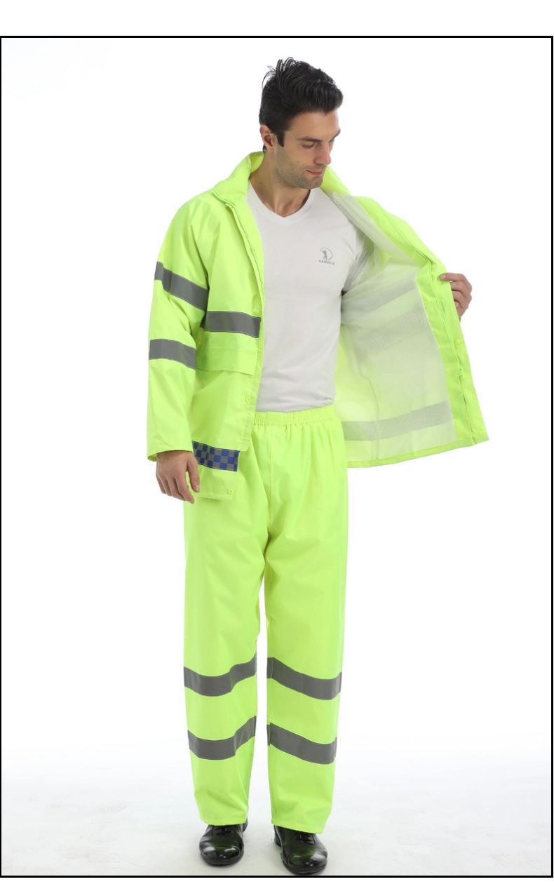 Fashion Design Waterproof Jacket Hooded PVC Polyester Raincoat Suit