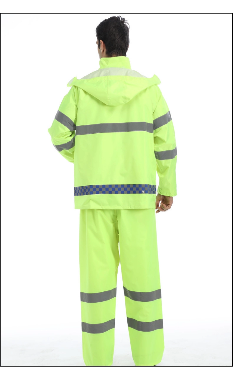 Fashion Design Waterproof Jacket Hooded PVC Polyester Raincoat Suit