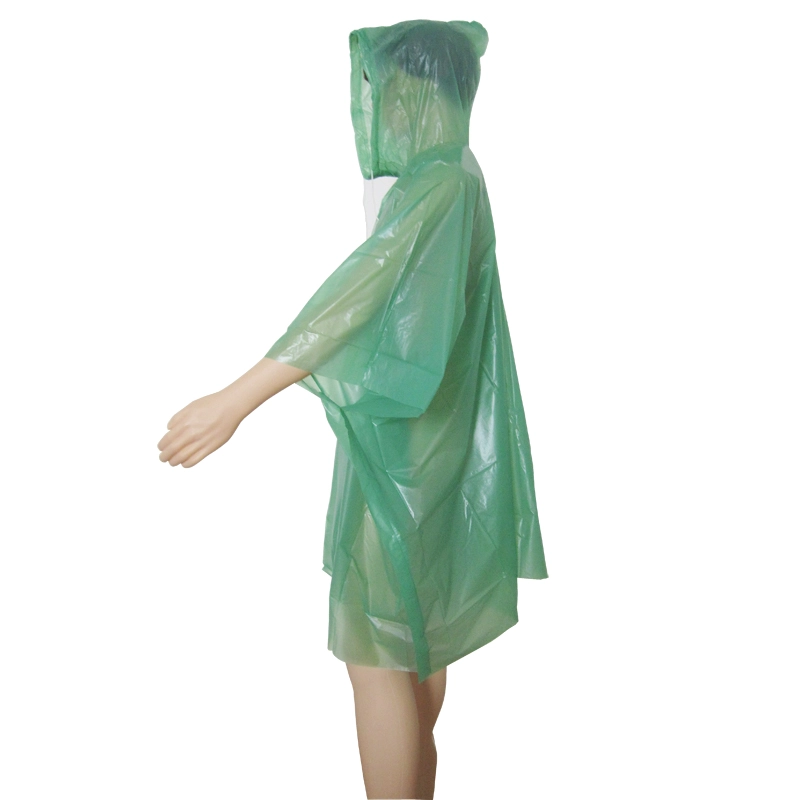 Good quality Green PEVA Raingear With Hood