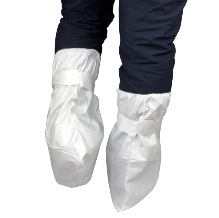 LY Disposable White Sf PP Nonwoven Dust-Proof Boot Covers with Tie Medical Laboratory Use