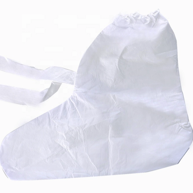 LY Disposable White Sf PP Nonwoven Dust-Proof Boot Covers with Tie Medical Laboratory Use