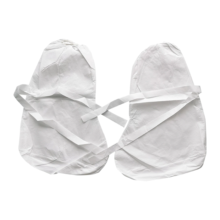 LY Disposable White Sf PP Nonwoven Dust-Proof Boot Covers with Tie Medical Laboratory Use