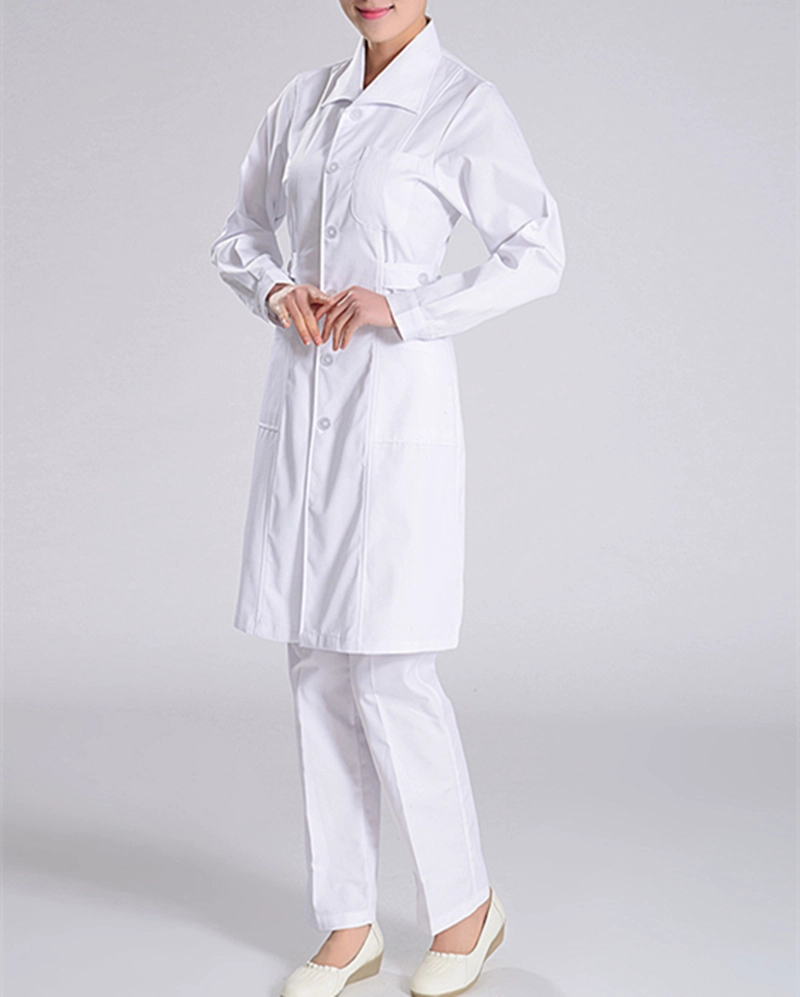 Langes Revers-medizinisches Kleid für Krankenhaus-Krankenschwester