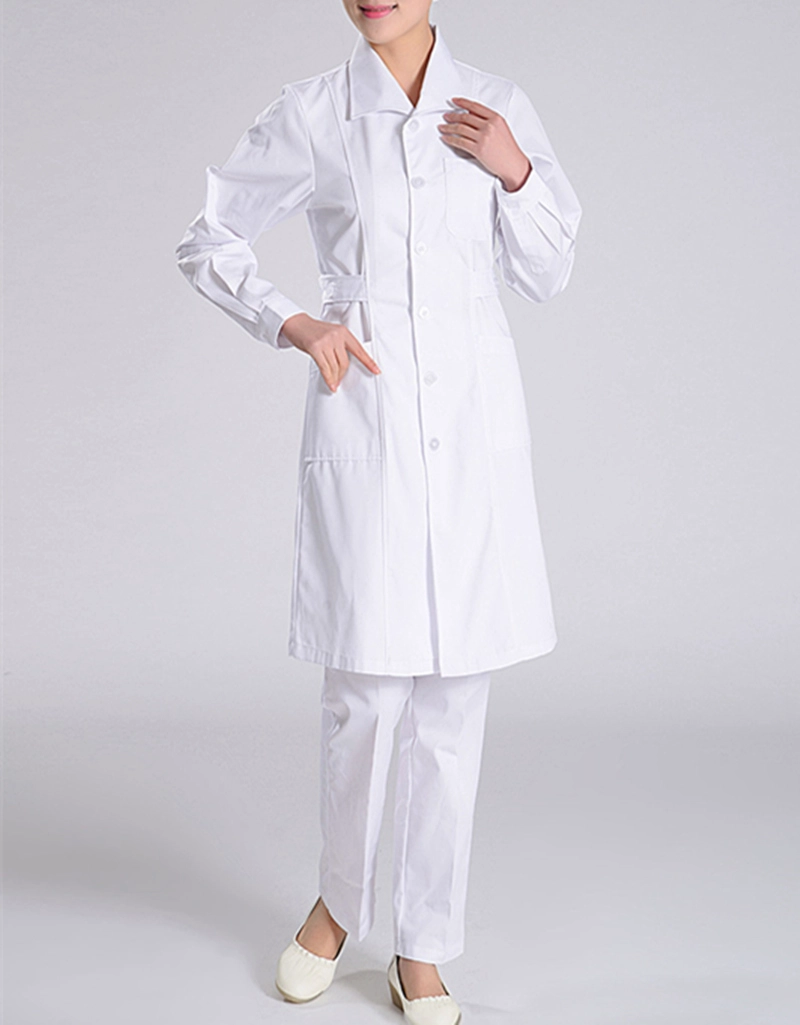 Langes Revers-medizinisches Kleid für Krankenhaus-Krankenschwester
