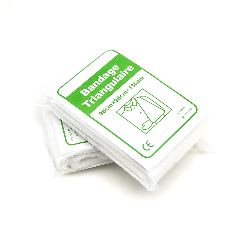 Bandage triangulaire d'urgence en coton non tissé
