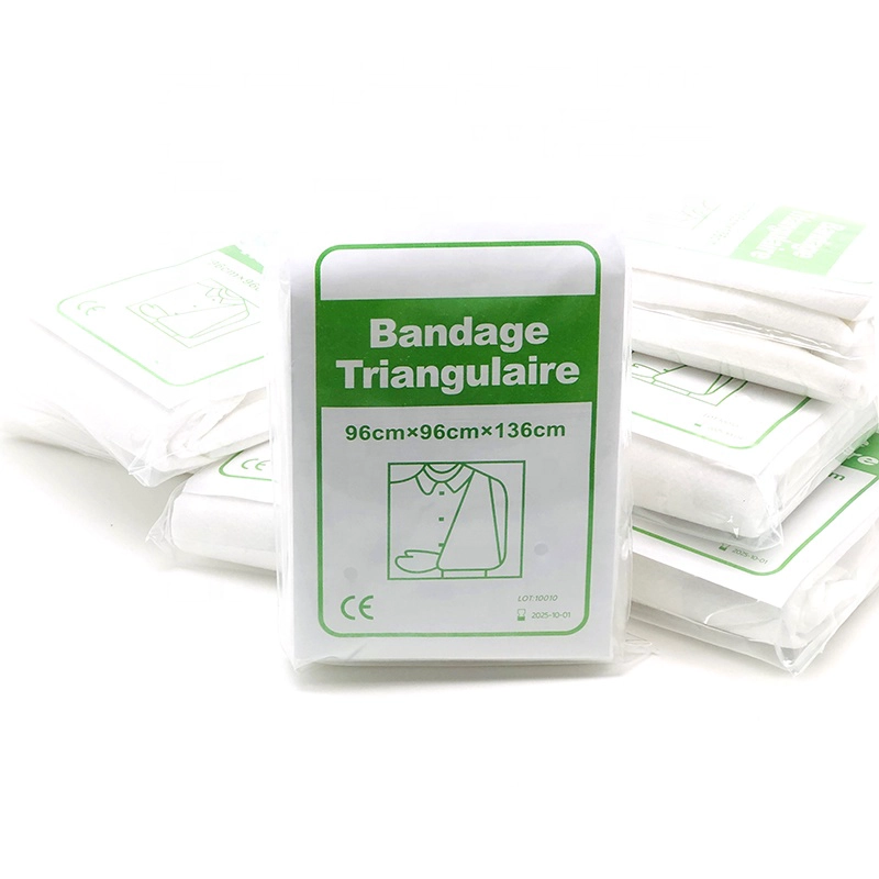 Bandage triangulaire d'urgence en coton non tissé