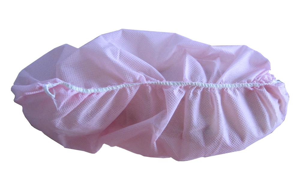 Non Woven Full Elastic Bar Overshoe Anti Skid in Pink