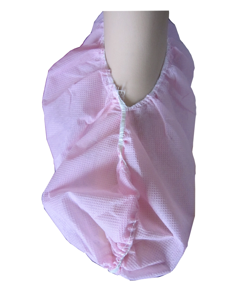Non Woven Full Elastic Bar Overshoe Anti Skid in Pink
