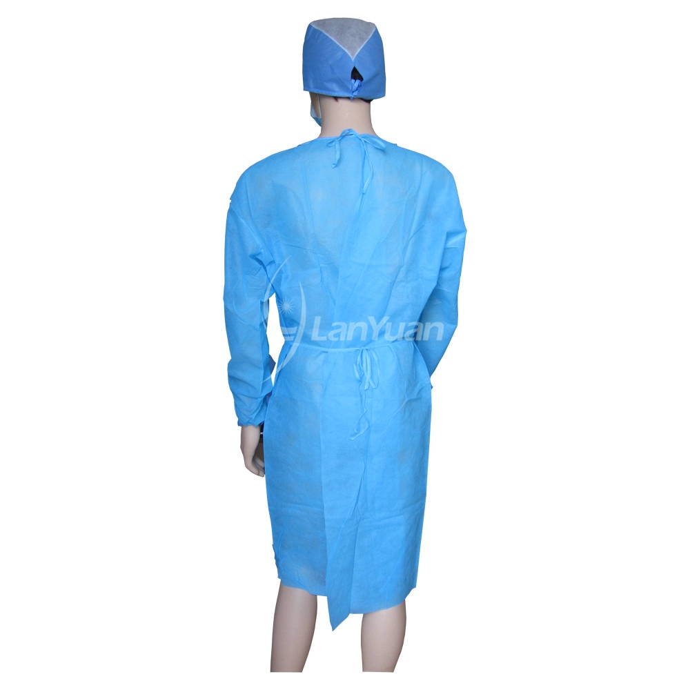 PP Blue Isolation Gown With Elastic Cuffs