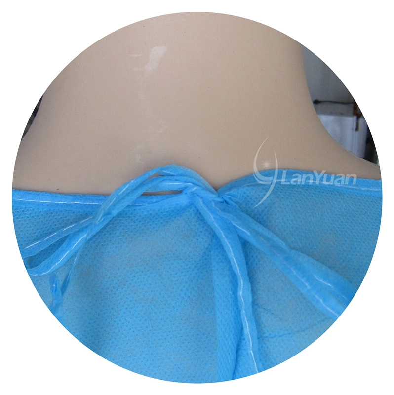 PP Blue Isolation Gown With Elastic Cuffs