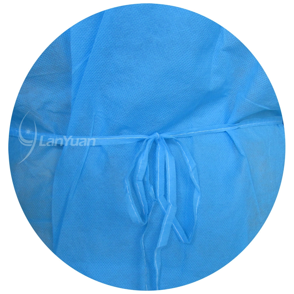 PP Blue Isolation Gown With Elastic Cuffs