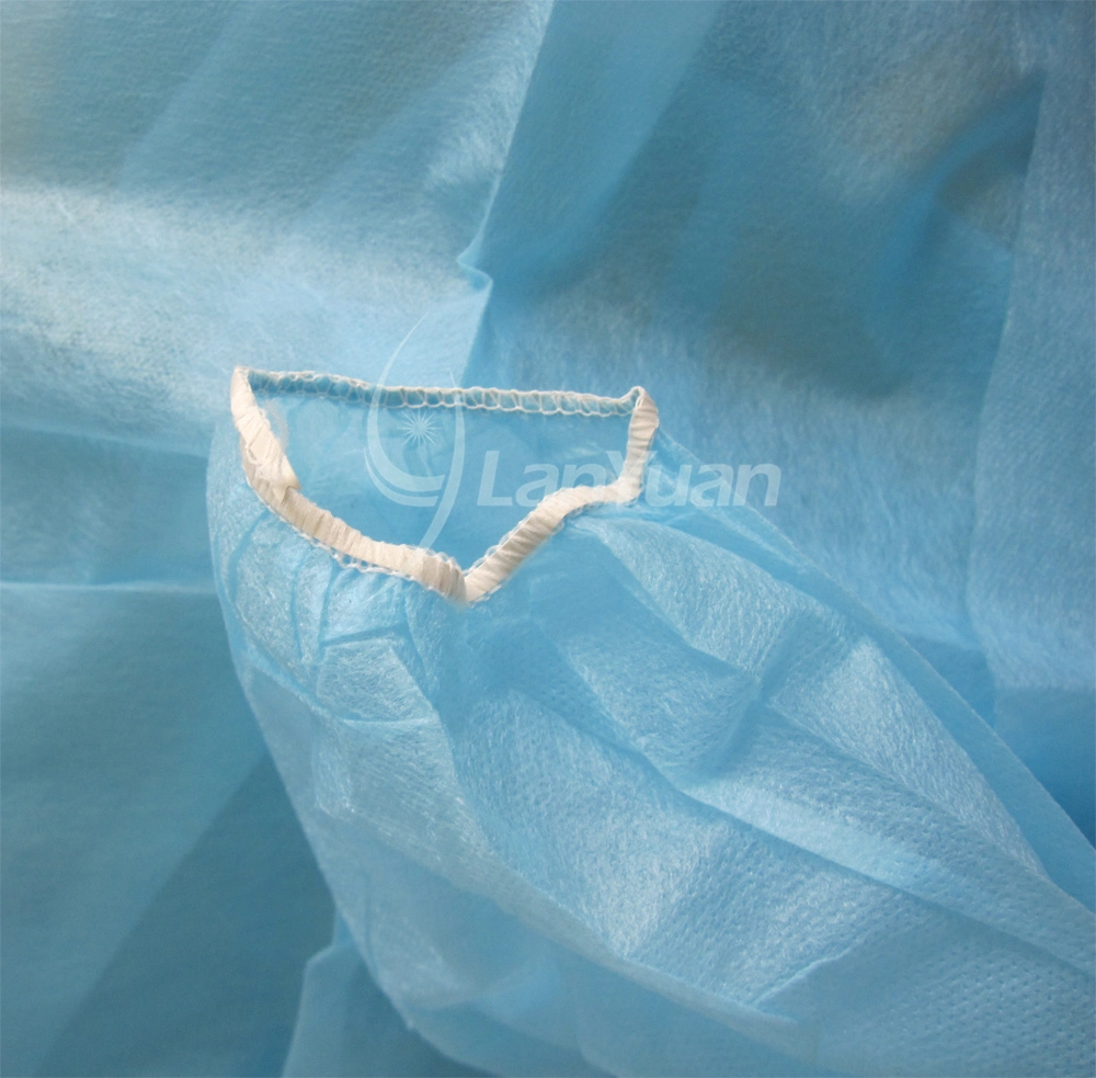 PP Light Blue Isolation Gown With Elastic Cuffs