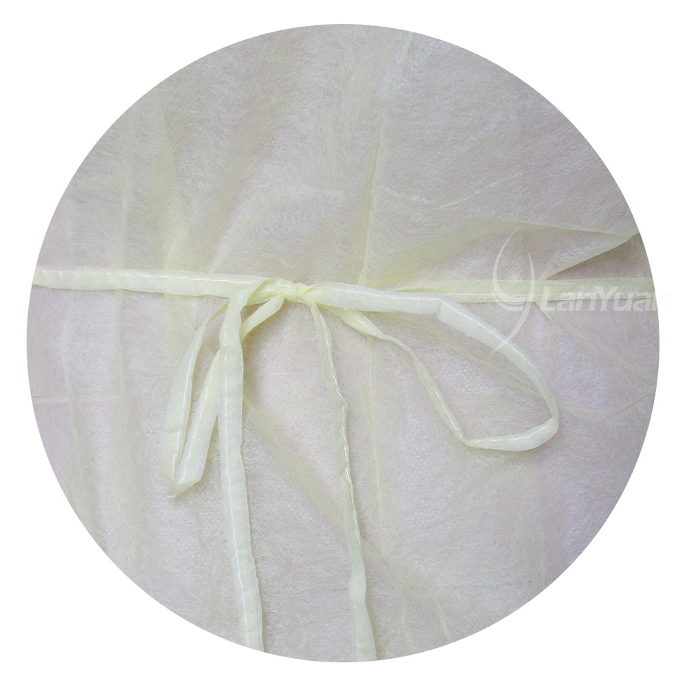PP Yellow Isolation Gown With Knitted Cuffs