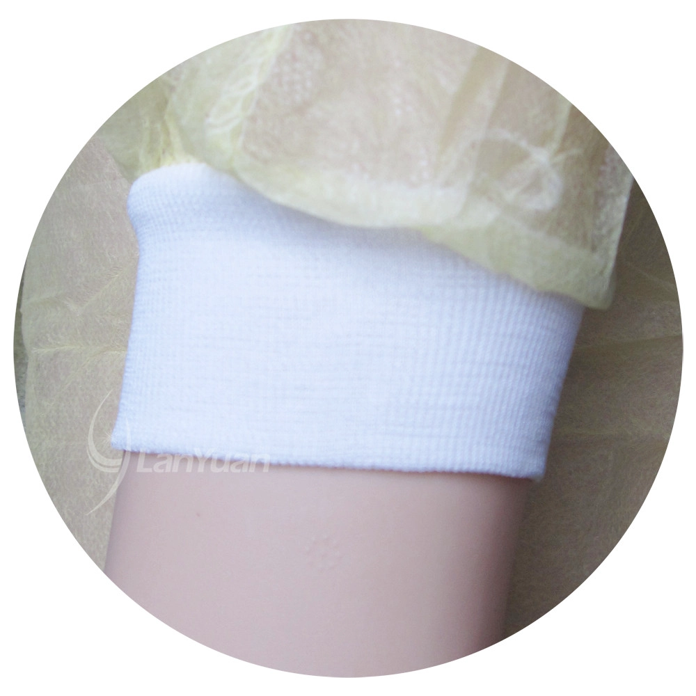 PP Yellow Isolation Gown With Knitted Cuffs