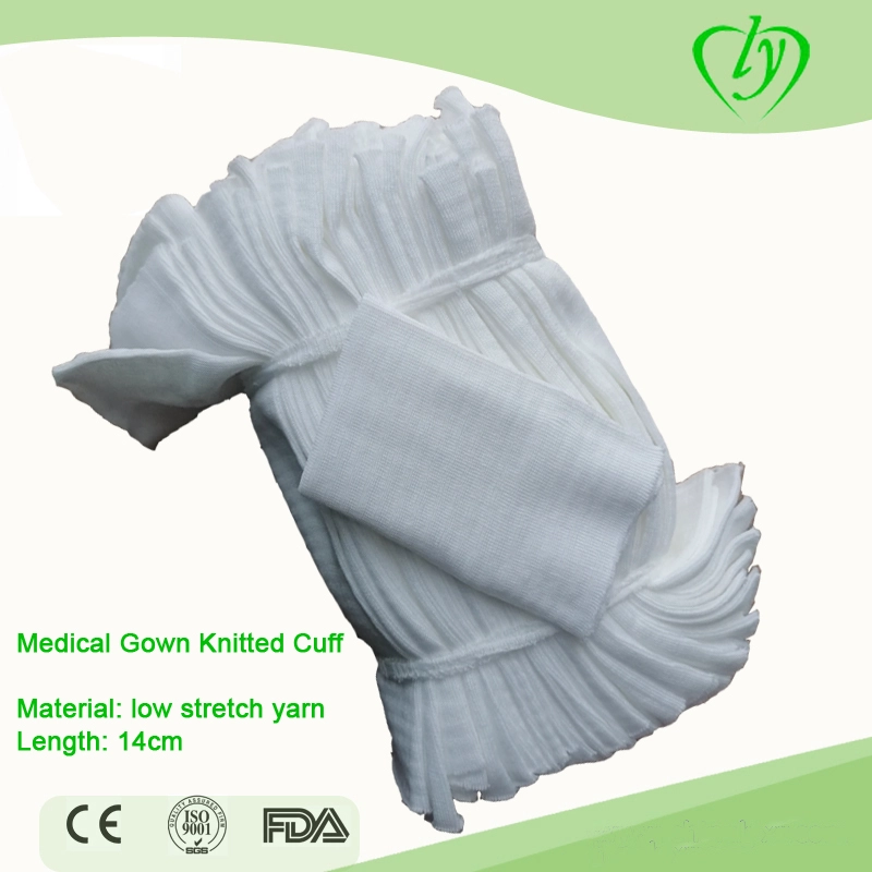 Manchette tricotée en polyester pour blouse chirurgicale