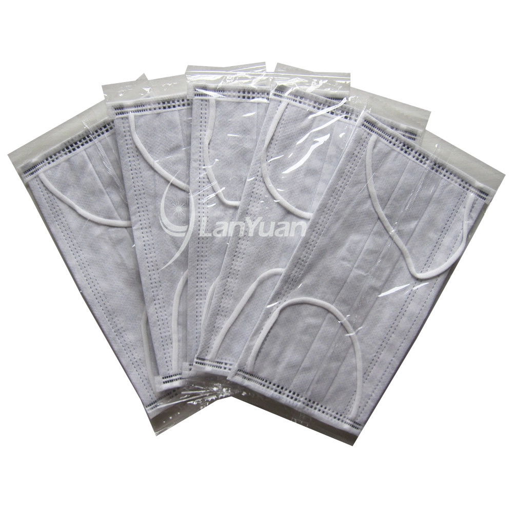 Single Piece Package Black and White Big Checked Pattern Ear Loop Face Mask