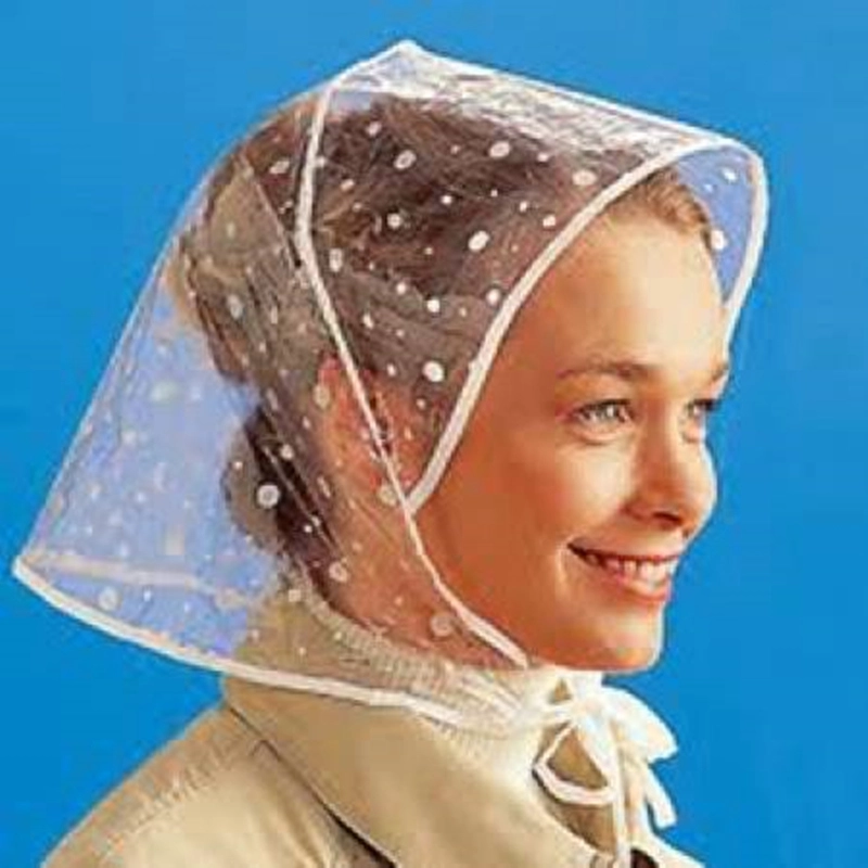 Imperméable Rain Bonnet Avec Irregular à pois blanc