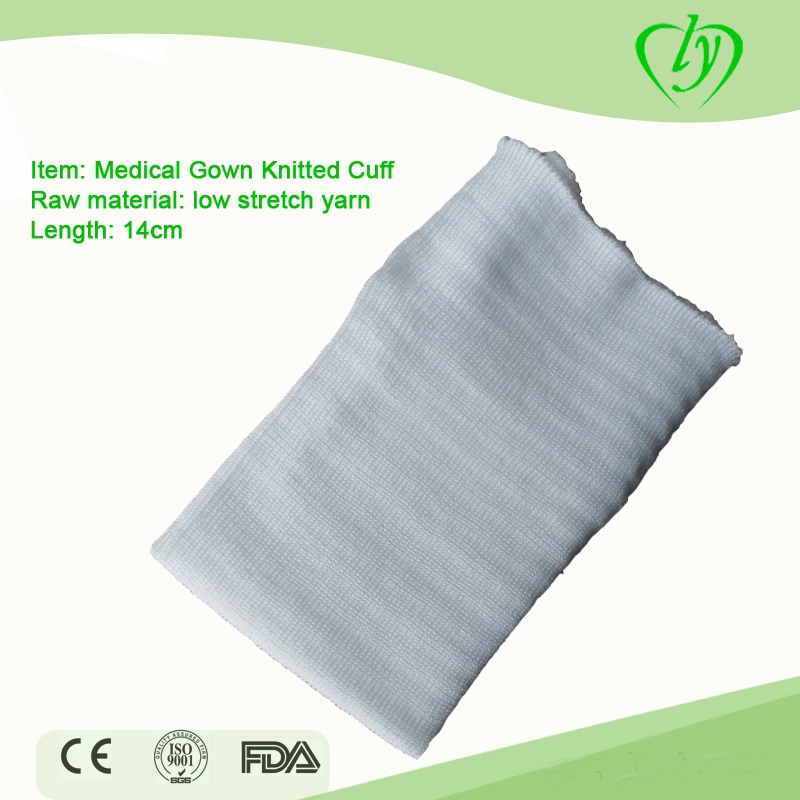 Cuff en tricot blanc jetable pour une robe d'isolation