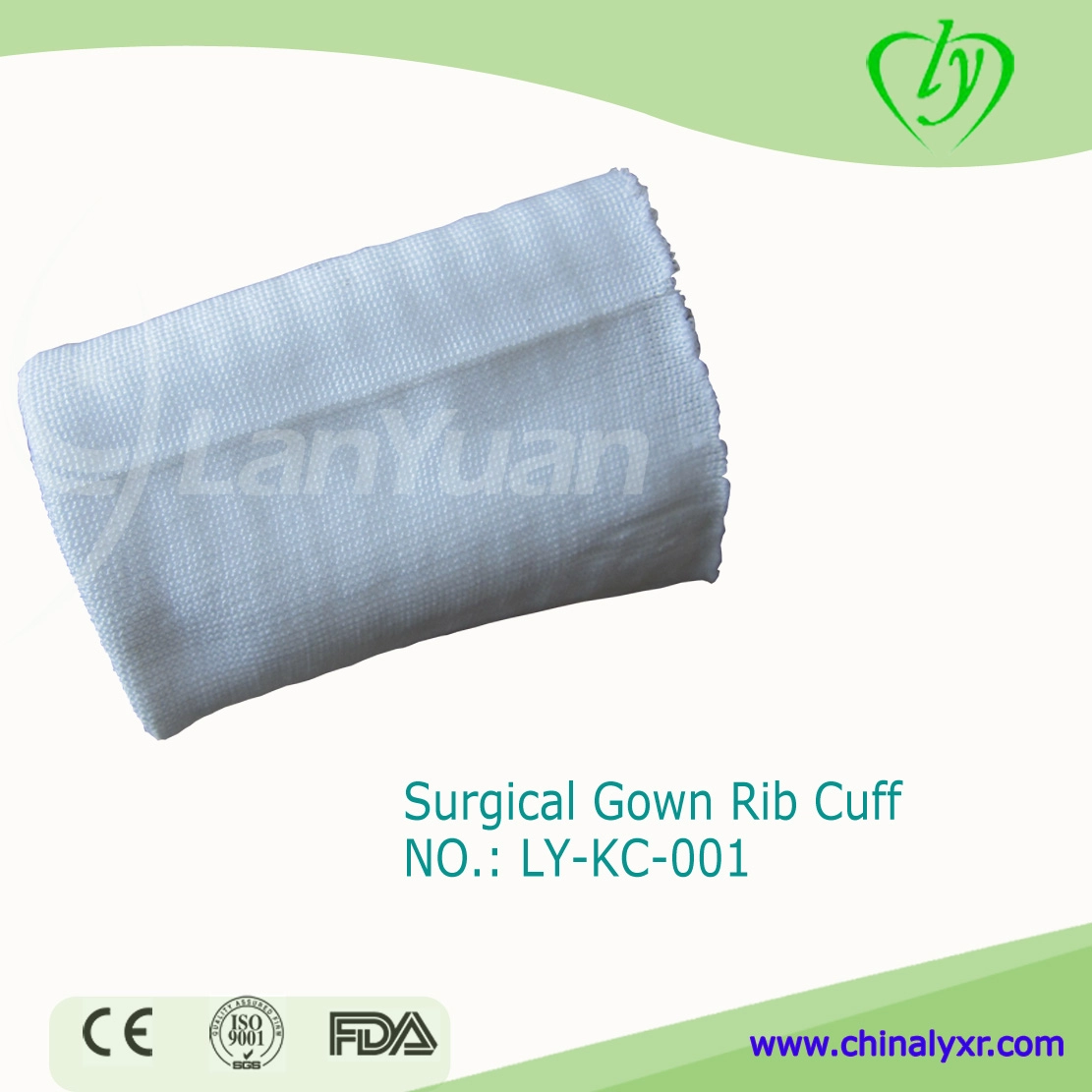 Cuff en tricot blanc jetable pour une robe d'isolation