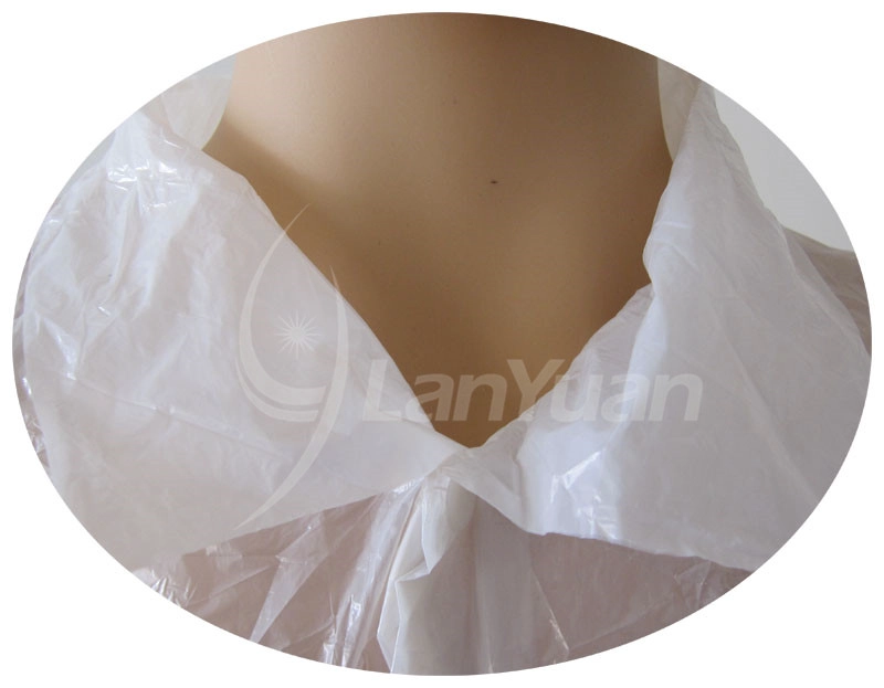 White Visitor coat Disposable Plastic Collar