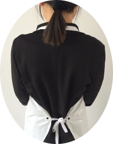 Tablier en PVC imperméable blanc avec boutons faciles à nouer et à cors