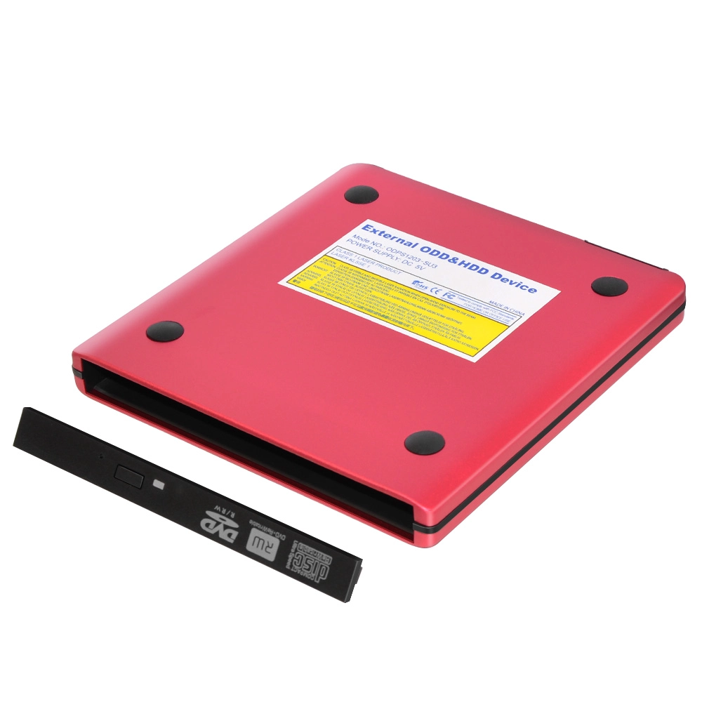 ODPS1203-SU3 Pop-up 12.7mm USB3.0 Aluminium External DVD Case (Red)