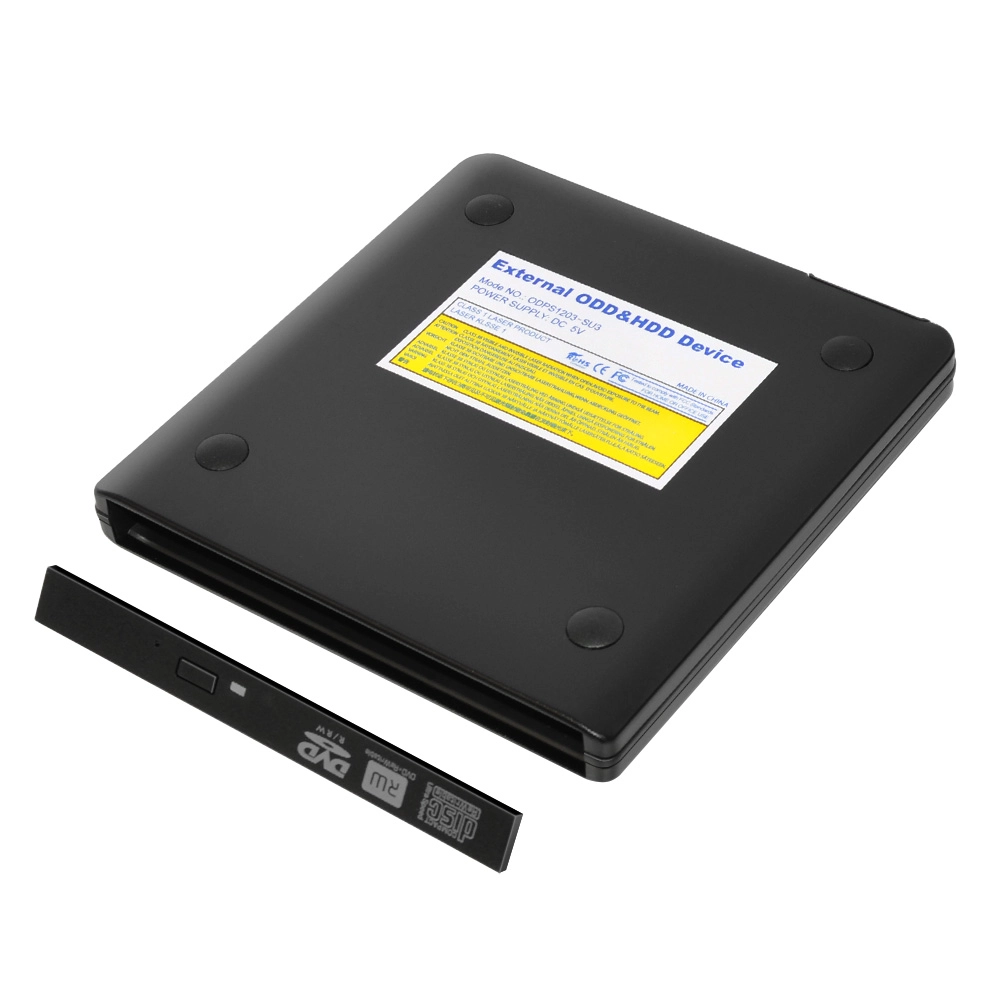 ODPS1203-SU3 Pop-up 12.7mm USB3.0 Aluminium External DVD Case (Black)