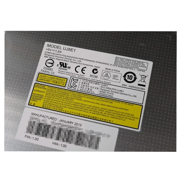 Panasonic UJ8E1 Laptop 12.7mm Tray-load SATA DVDRW burner