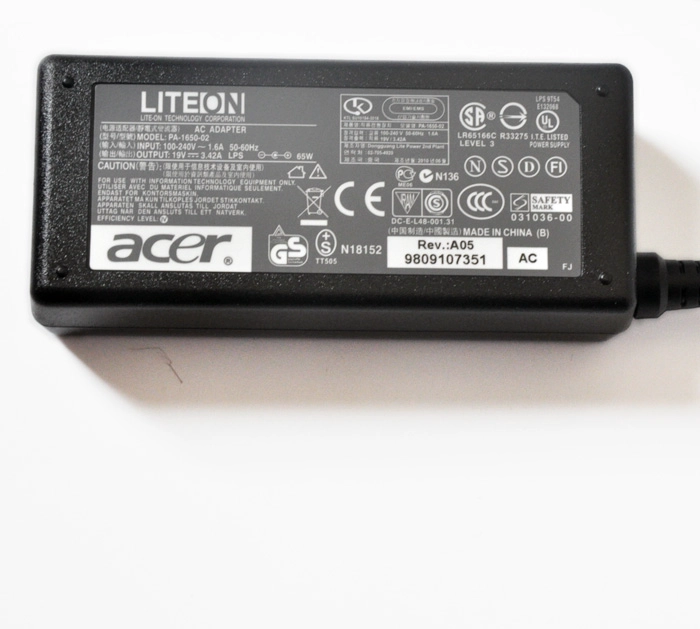  AC Adapter for ACER 19V 3.42A 65W 5.5X1.7mm from China esunvalley supplier