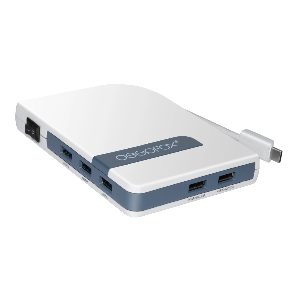 3HUB + 2QC3.0 + Type-C Multi-functional Charger & HUB With Power Switch Button