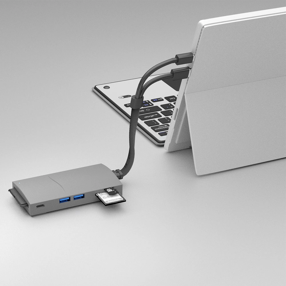 8 in 1 USB hub Docking with Ethernet Giga LAN and USB Ports For Surface Pro USB3.0 & Mini DP Double Interface