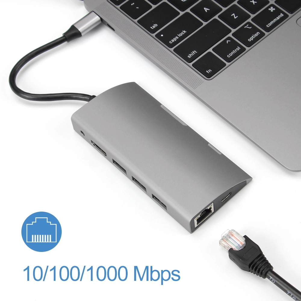 9 in 1 Type c Hub Docking with RJ45 USB C Hub with Ethernet Hub Docking for Laptop