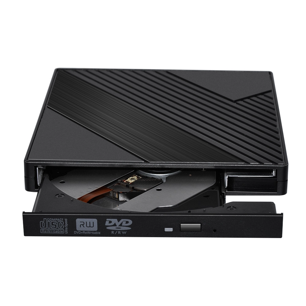 Lecteur de graveur de DVD ROM / CD ROM externe portable 12,7 mm USB3.0 et port de type c externe
